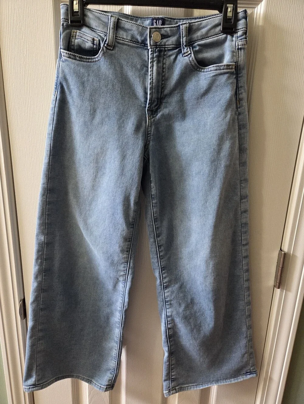 GAP Kid's Denim Wide-Leg Ankle Sweatpant Jeans - Light Blue